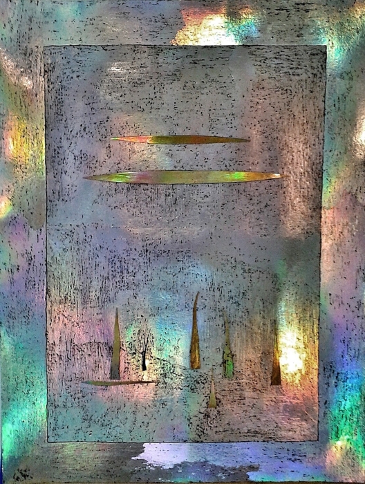 [1.1b.jpg - Christiane Grasse: Painted Light, Series Silver - 80x105 cm, mixedmedia, acryl, holographic silver on carton]